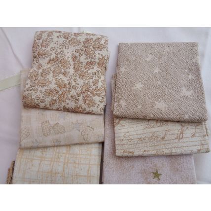 8 Benartex Fabric Material 9x21 Inch Pieces Beige Prints