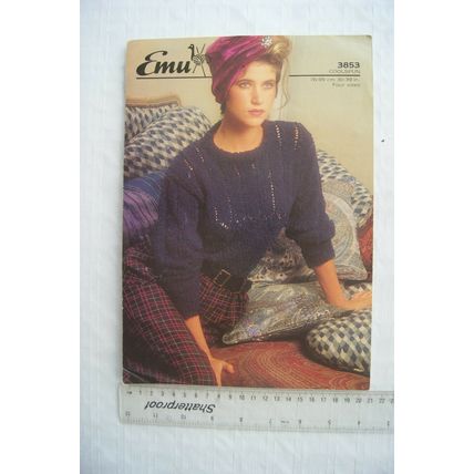 Vintage: Emu 3853 lacy sweater, coolspun, 76-99 cm, 30-39 inch