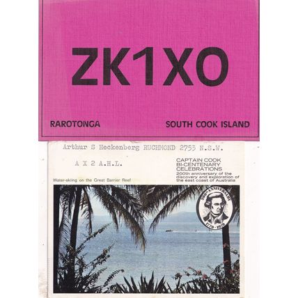 Rawotonga New South Wales Richmond South Captain Cook Island 2x Radio QSL Card s
