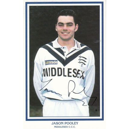 Jason Pooley Middlesex Cricket Club Hand Signed Card Photo Postcard
