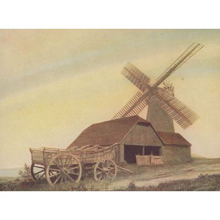 Downland Farm Water Smith Painting Postcard