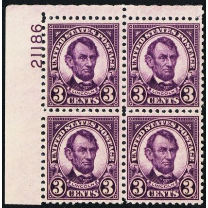 635, Mint VF NH 3¢ Plate Block * Stuart Katz