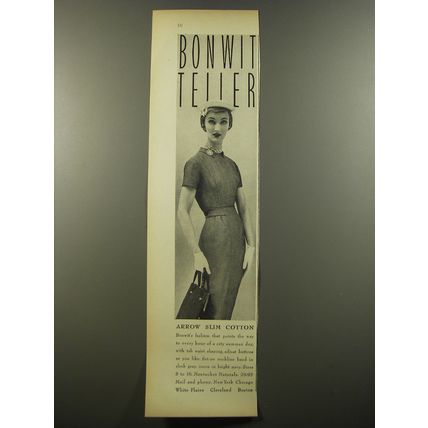 1954 Bonwit Teller Nantucket Naturals Suit Ad - Arrow Slim Cotton