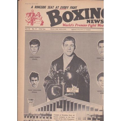 BOXING NEWS - 29 April 1966 - ABA Finals Mark Rowe Cover, London v Billy Walker