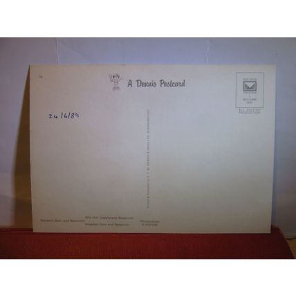 DERBYSHIRE RESERVOIRS unused postcard by E T W Dennis dated 1989 #