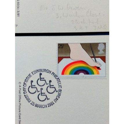 1981 INTERNATIONAL YEAR OF DISABLED PEOPLE WITH PHIL BUREAU F.D.I. P'MARK #00029