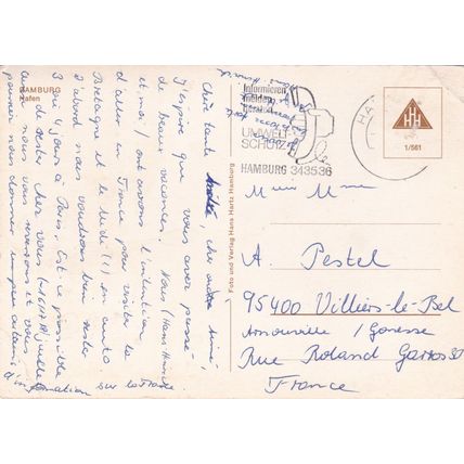 Hamburg Hafen Germany Postcard posted crease