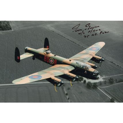 Ron Brown WW2 Lancaster Aircraft War Veteran 12x8 Hand Signed Photo