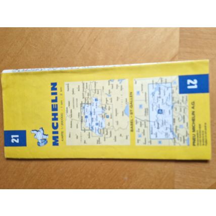 Vintage 1980's Michelin Map of Switzerland - Area 21 - Basel