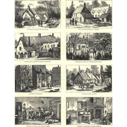 AGRICULTURAL QUESTION - LABOURER’S DWELLINGS 1872 VICTORIAN ENGRAVING