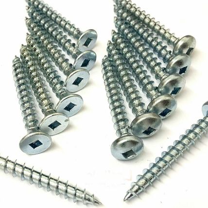 8g / 10g WOOD SCREWS ROBERTSON SQUARE DRIVE PAN, COUNTERSUNK HEAD CHIPBOARD