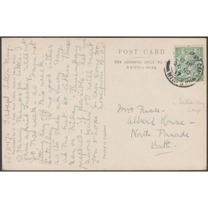The Church & School, Sutton Veny, Wiltshire, 1917 - SP Butt Postcard