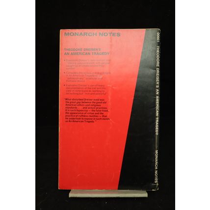Theodore Dreiser’s An American Tragedy 1965 Monarch Notes Reference Book