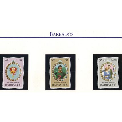 BARBADOS SG674-676 1981 ROYAL WEDDING Unmounted Mint