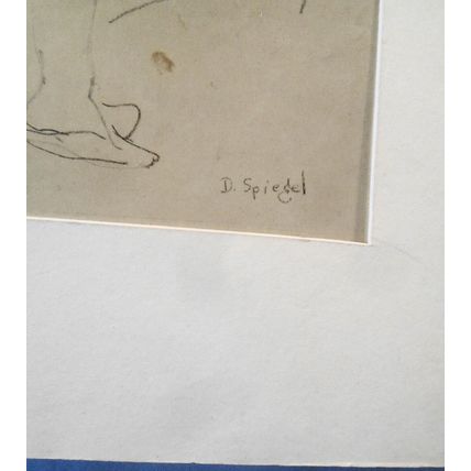 Doris Spiegel (1907-1982) - signed drawing [untitled, woman drying hair]