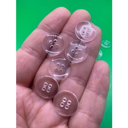 Buttons Clear Round 15mm Resin Sewing 4 Hole Scrapbooking Bedding Knitting