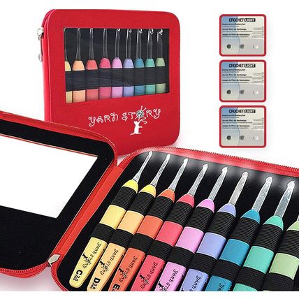 Yarn Story™ Light up Crochet Hook Set 9/Pkg - 9 Pcs Lighted Crochet Hooks Comple