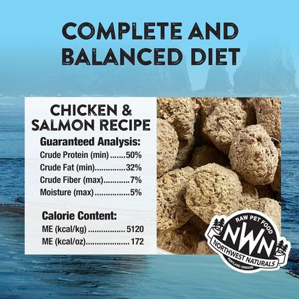 Northwest Naturals Freeze-Dried Chicken & Salmon Dog Food - Bite-Sized Nuggets -