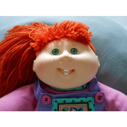 Vintage 1990 Toothy Smile Cabbage Patch Kids Red Hair with Green Eyes Freckles