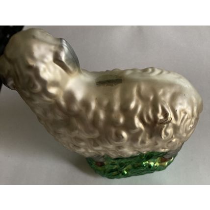 Sheep with Lamb Mercury Glass Christmas Ornament 4"