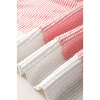 Peach Blossom Corded Colorblock Drop Shoulder Loose Top