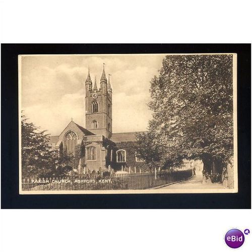 Kent ASHFORD Parish Church Postcard