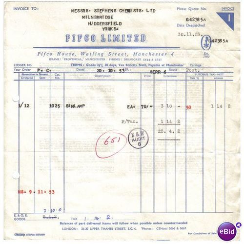 1953 PIFCO LTD, MANCHESTER G42385A