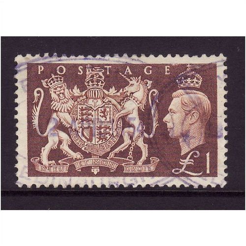 GREAT BRITAIN 1951 £1 BROWN SG512 FINE USED #2