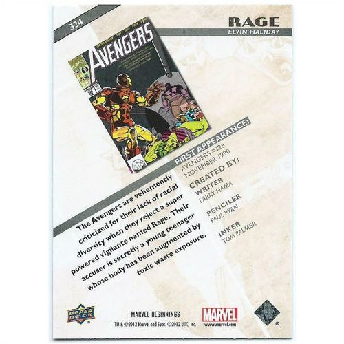 2012 Marvel Beginnings 2 - #324 - Rage