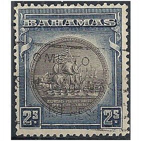 Bahamas 1944 SG131c 2/- Brownish-Black & Steel Blue Good/Fine Used ...