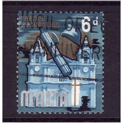 MALTA 1965 6d FRENCH OCCUPATION SG 338 FINE USED#1