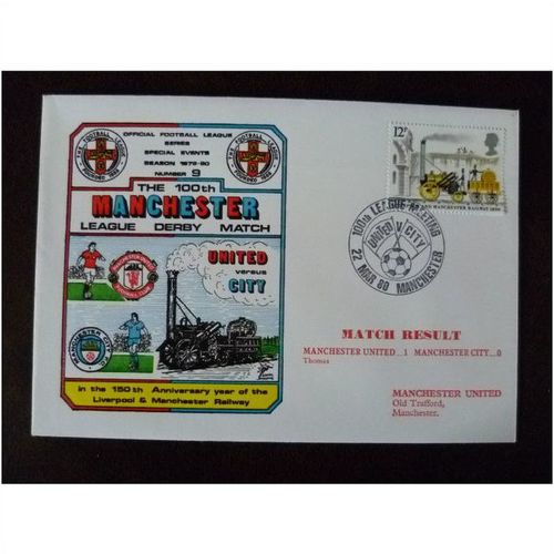 1980 Manchester United v Manchester City Dawn Football Cover 9 Liverpool Railway