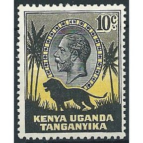 KUT 1935 SG162 10c Black & Yellow Mounted Mint ... .
