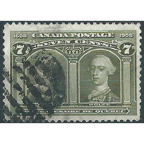 Canada 1908 SG192 7c Olive-Green Quebec Tercentennary Good Used....