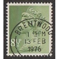 Great Britain 1975 8½p Light Yellowish Green 2PB Used SG X881 postage stamp