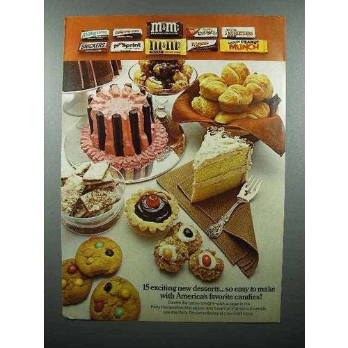 1970 Mars Candy Ad - M&M's, Snickers, Milky Way+