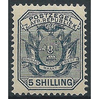 Transvaal 1896 SG212 5/- Slate Mounted Mint . ..