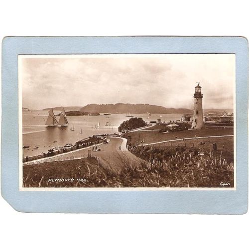 ENG England Lighthouse Postcard Plymouth Hoe Real Photo Postcard lighthous~996