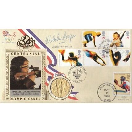 Olympic Games Malcolm Cooper Centennial Gold Medal Winners Signed cover VGC