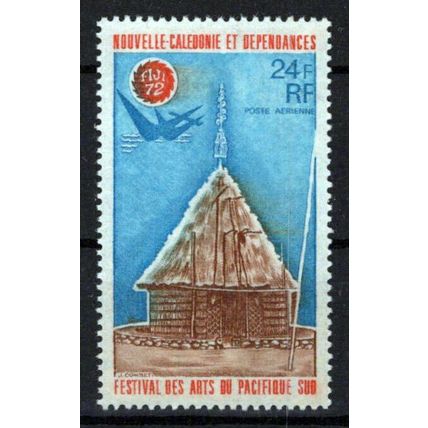 New Caledonia C92 MNH Air Post Round House Festival Emblem ZAYIX 0524S0364