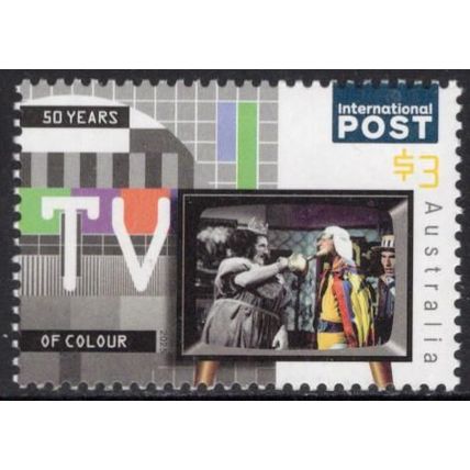 AUSTRALIA: 2025 50 YEARS OF COLOUR TV, MNH SHEET PERF INTERNATIONAL STAMP.