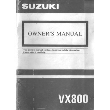SUZUKI VX800 OWNERS MANUAL 1992 MOTORCYCLE 40 PAGES IN ENGLISH