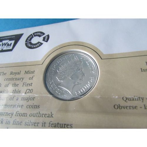 2014 QUEEN ELIZABETH II ROYAL MINT FINE SILVER £20. AAK