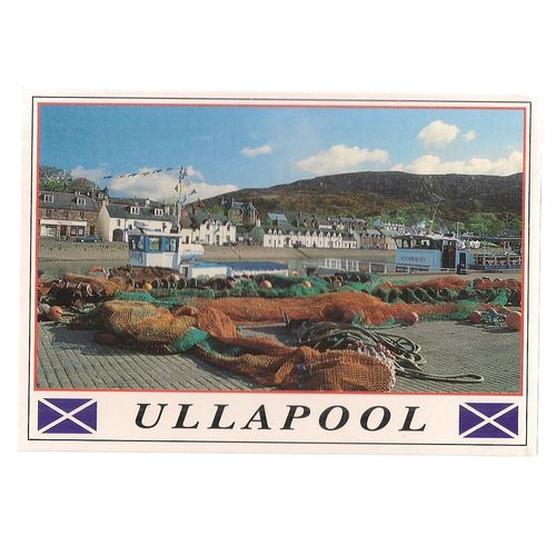 ULLAPOOL PIER, WESTERN ROSS SCOTLAND unused vintage postcard Whiteholme Dundee =