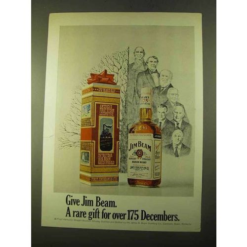1970 Jim Beam Bourbon Ad - Rare Gift for 175 Decembers