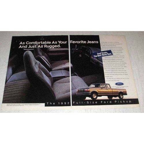 1992 Ford F150 Pickup Truck Ad - Comfortable As Jeans