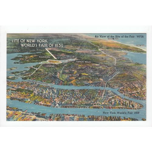 Aerial View of the New York World's Fair Postcard 1939
