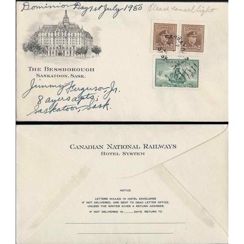 Canada War Issue 1950 Illustrated Saskatoon SASK, HOTEL COIL PAIR