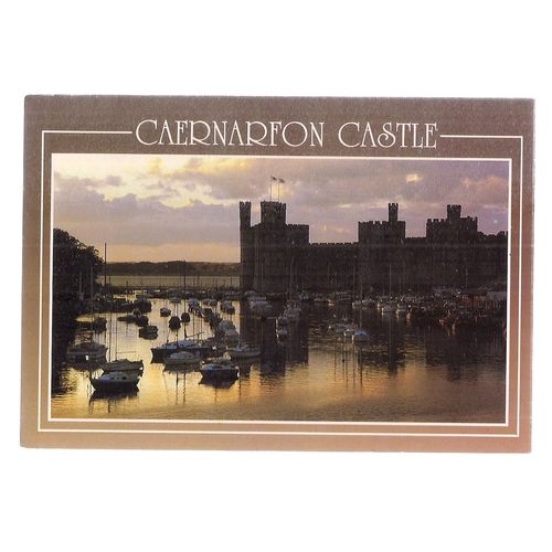 CAERNARFON CASTLE, WALES used postcard 1980 postmark =