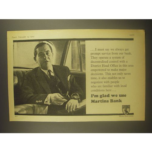 1962 Martins Bank Advertisement - I'm glad we use Martins Bank